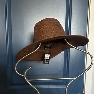 Brixton Brown Wide Brim Straw Hat
